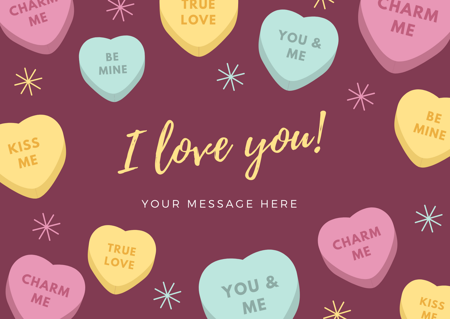Candy Hearts Card