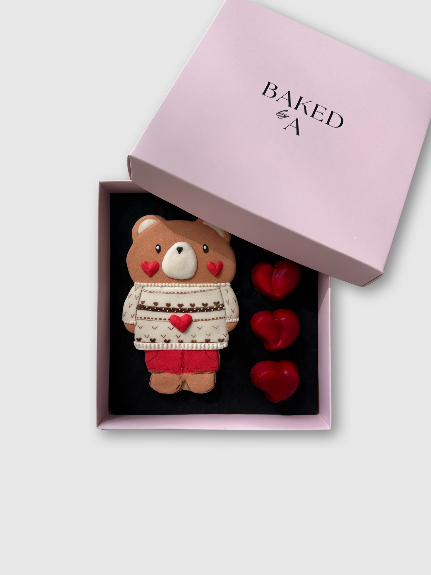 Valentine's Day Bear with Chocolate Hearts